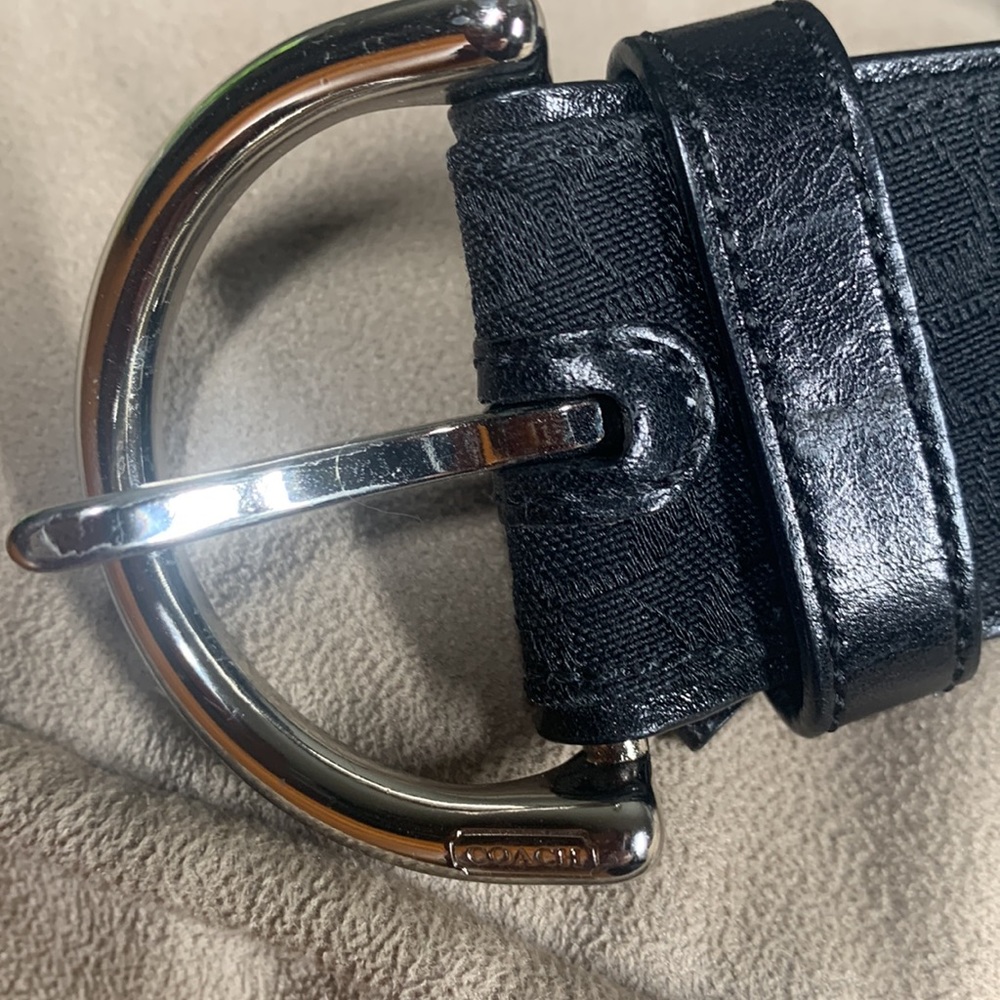 Coach size medium belt black& silver nwt! - Picture 2 of 7